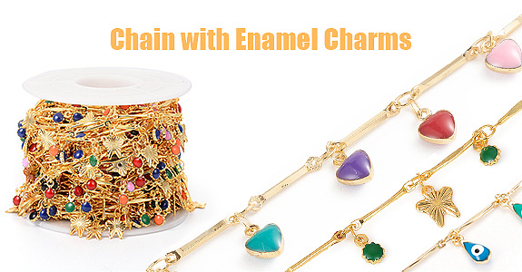 Chain with Enamel Charms